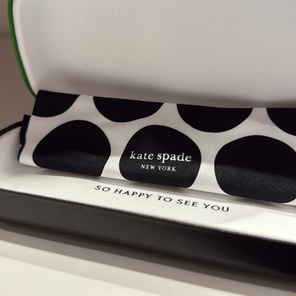 Kate Spade Green and Gray hard glasses case - Picture 3 of 6